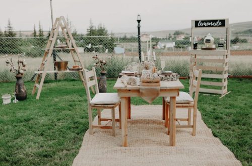 a backyard party setup