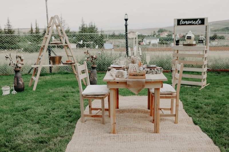 a backyard party setup